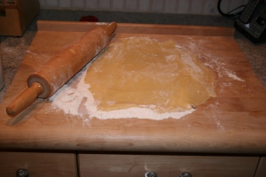 Crostata Dough on the pastry board